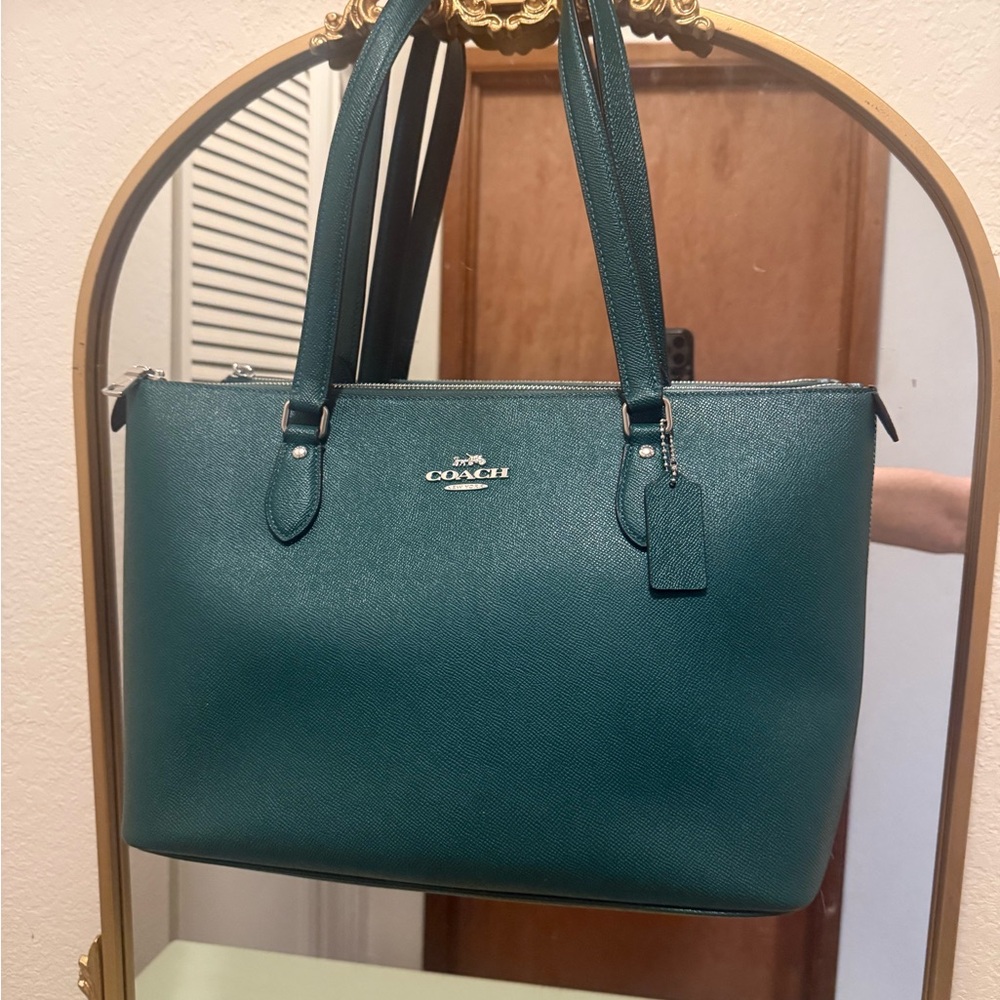 Coach Blue Tote Bag with Structured Design